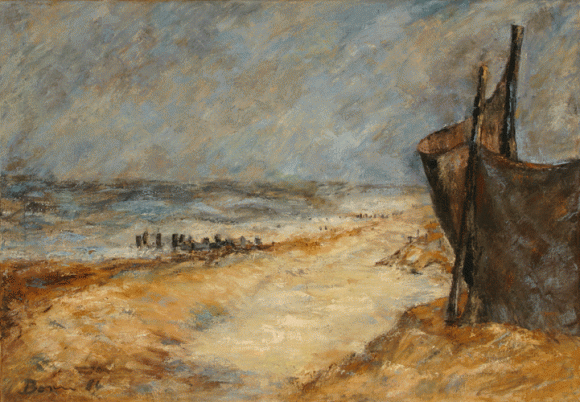 Strand mit Segeltuch I